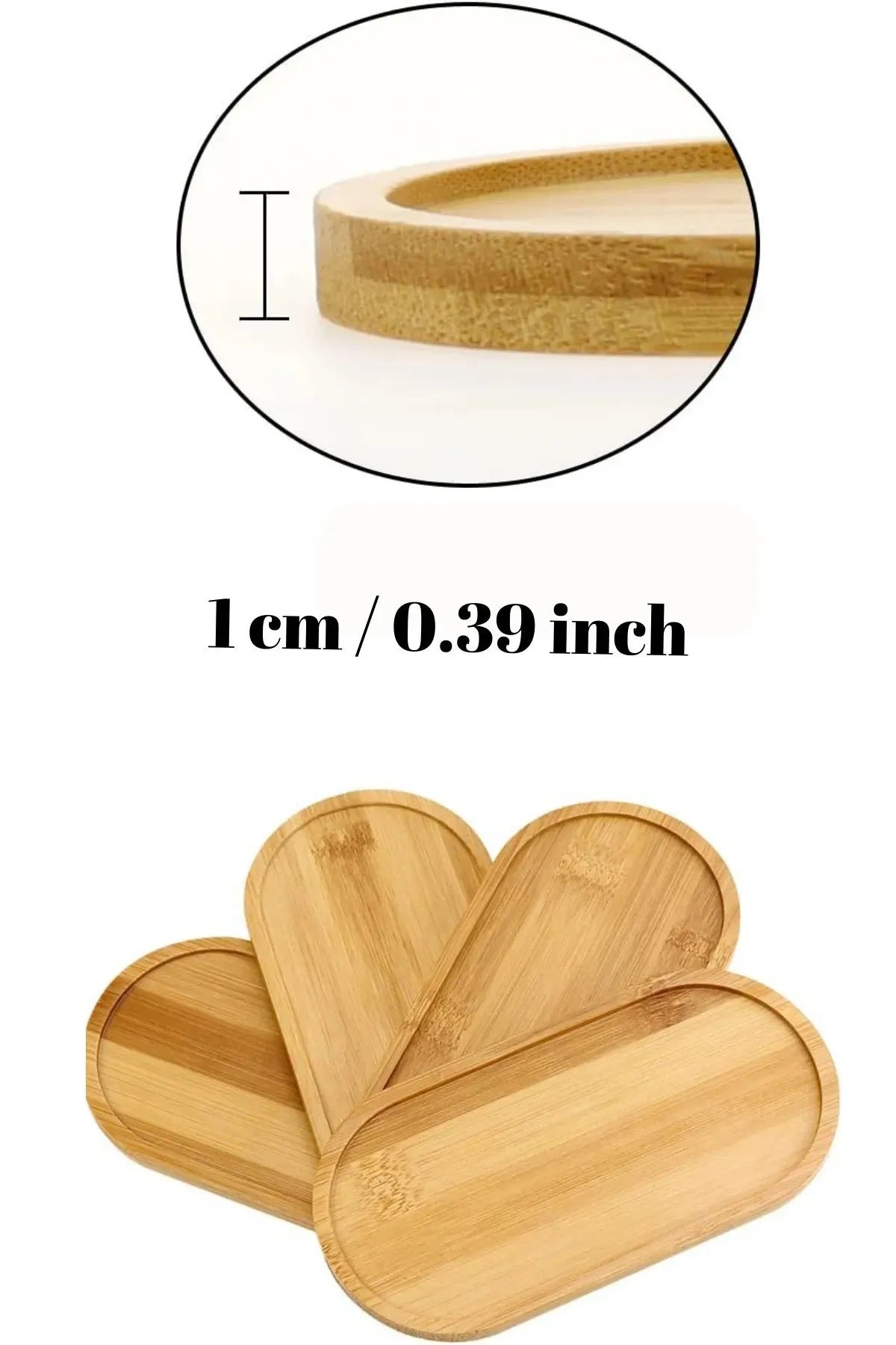 Bamboo Oval Serving And Serving Tray Oil Pot Coaster, Kitchen And Bathroom 1 Piece