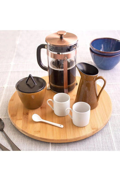 Bamboo 360 Degree Rotating Round Luxury Serving Platter Pizza Cheese Serving Board 31 Cm