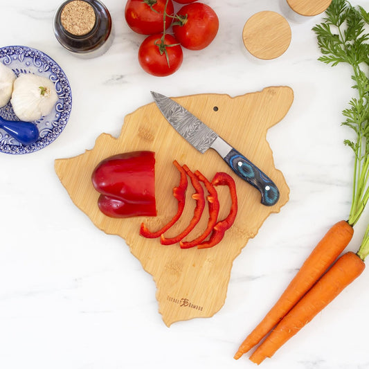 Bamboo Destination Hawaii Serving and Cutting Board, Includes Hang Tie for Wall Display